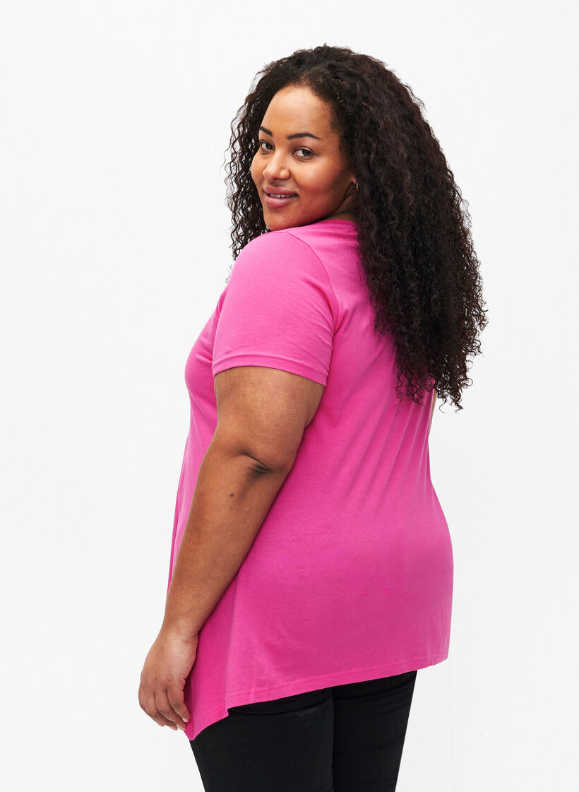 Baumwoll-T-Shirt mit kurzen Ärmeln, Raspberry S. Best, Model image number 1