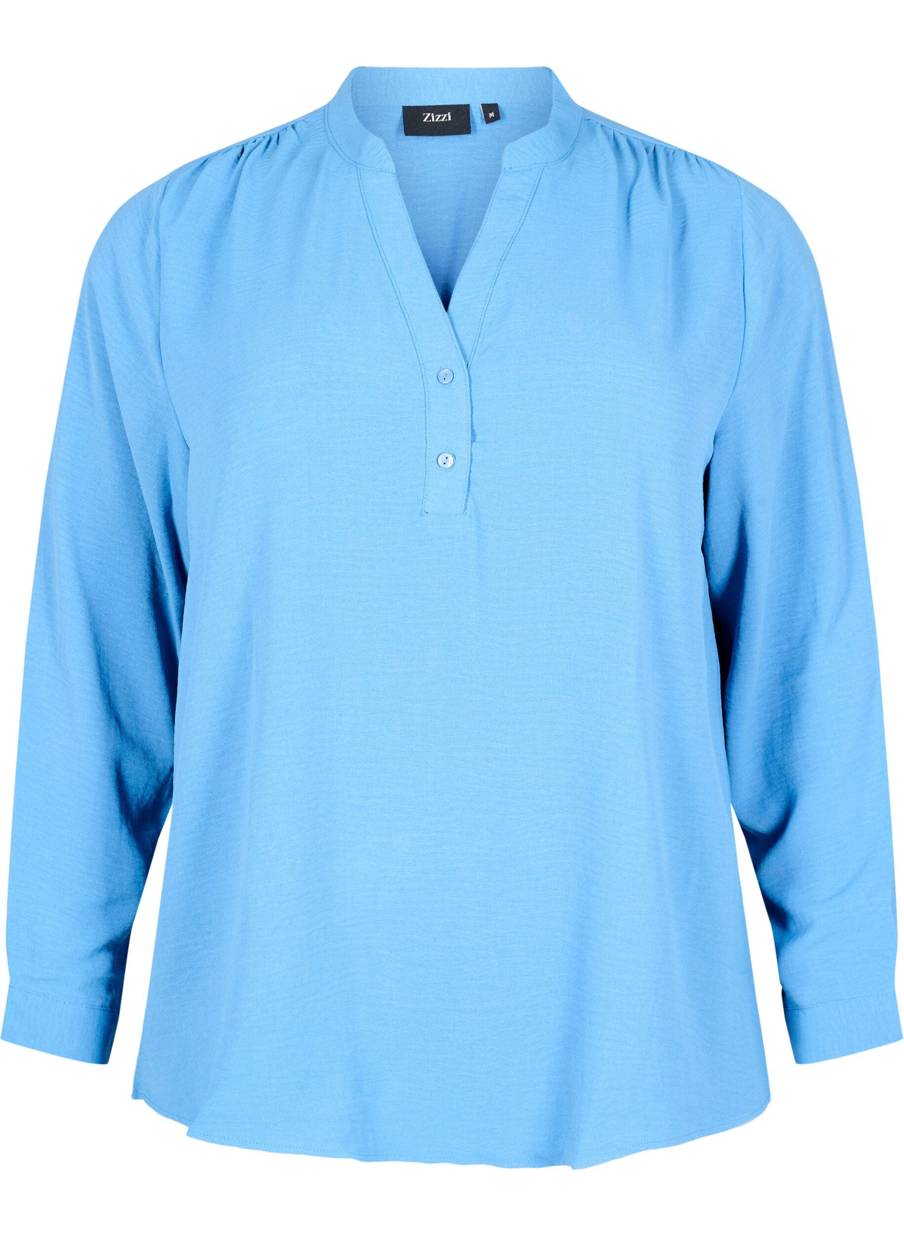 ZizziLang&auml;rmelige Hemdbluse mit V-Ausschnitt, Riverside, Packshot image number 0