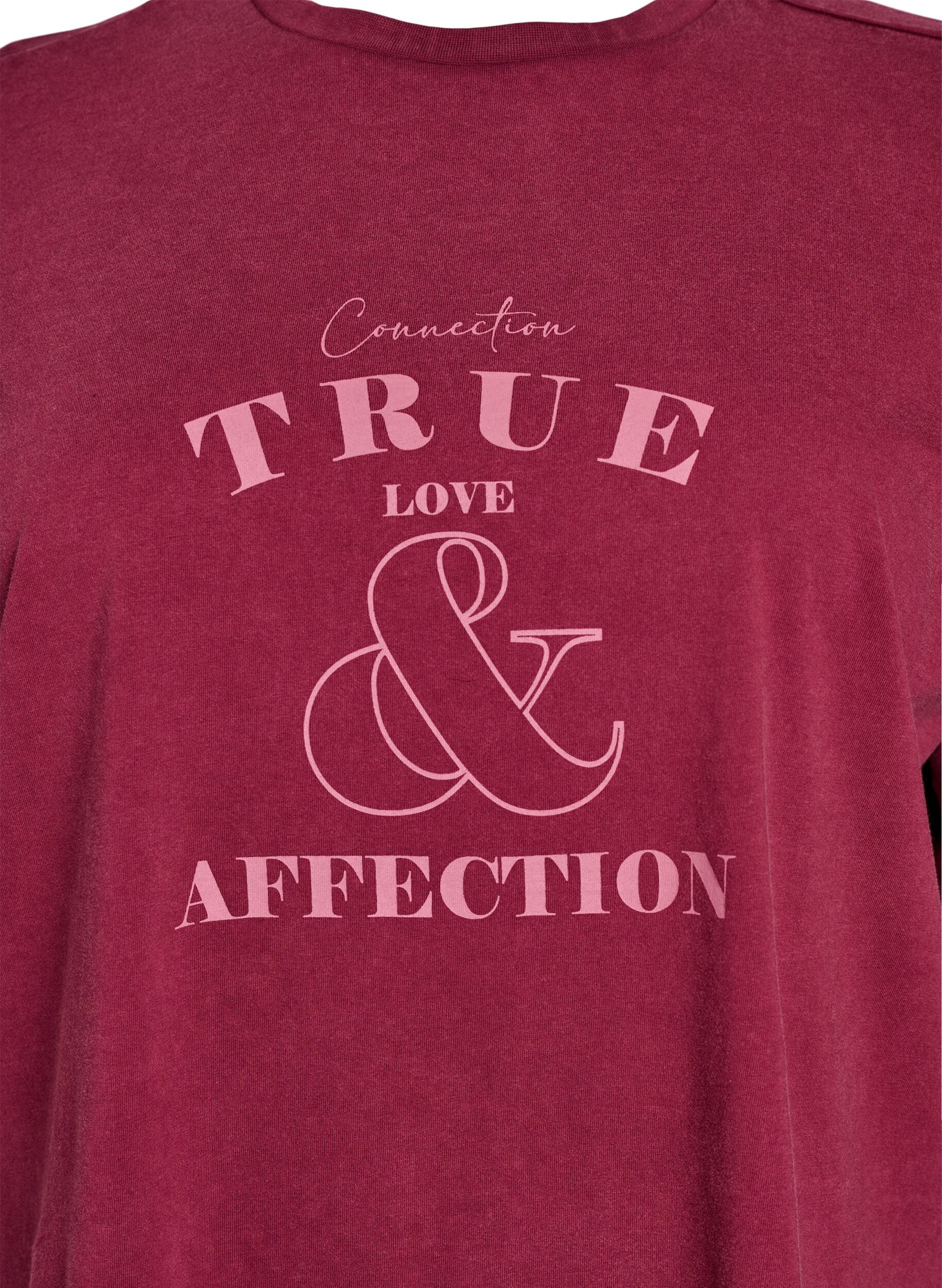 ZizziKurzes T-Shirt mit Lockere Passform, Dunkles Bordeaux, Packshot image number 2