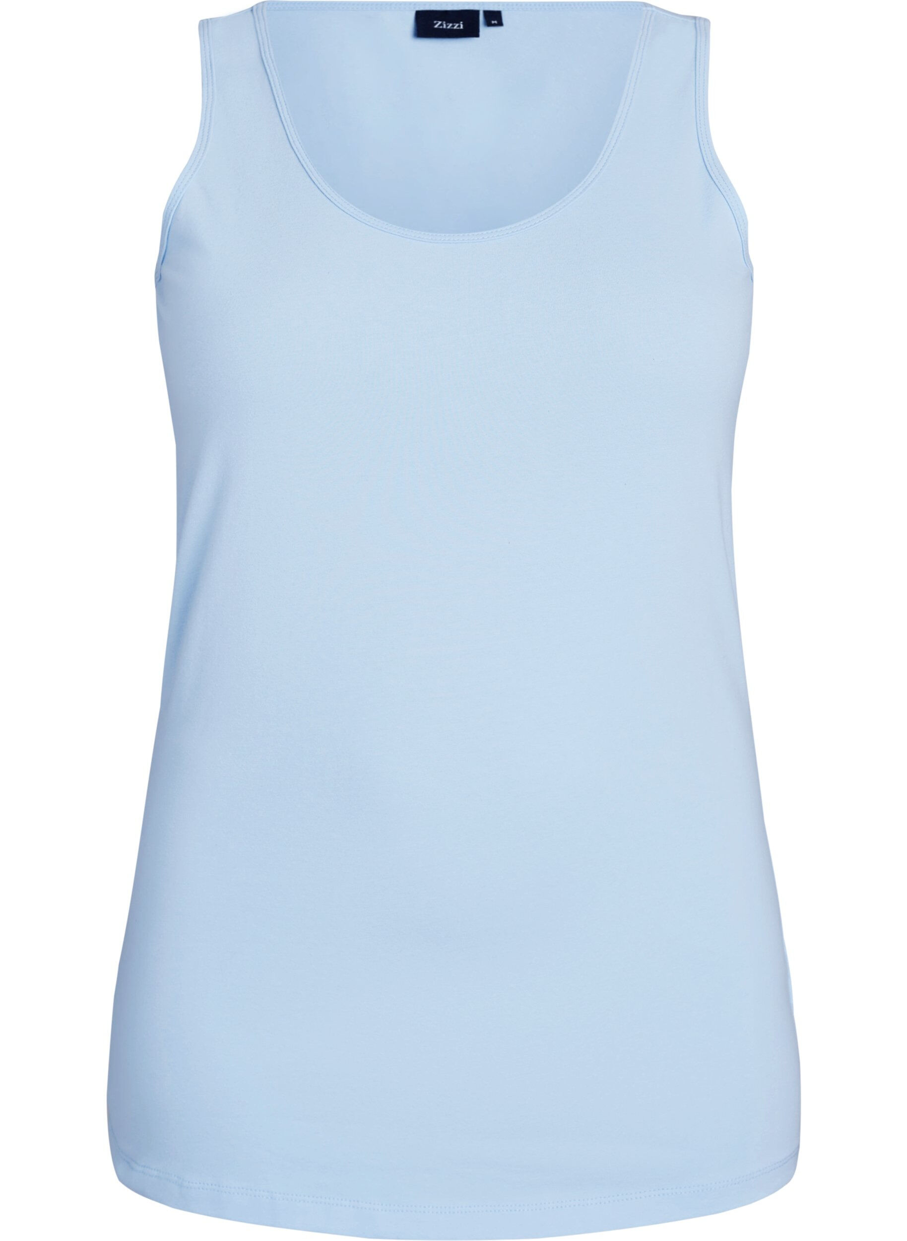 ZizziEinfarbiges Basic Top aus Baumwolle, Blau, Packshot image number 0