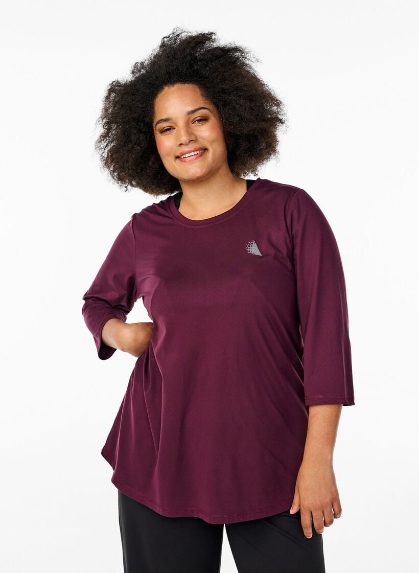 Trainingsshirt mit 3/4-Ärmeln, Rot, Model