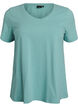 Einfarbiges Basic-T-Shirt aus Baumwolle, Gr&uuml;n, Packshot image number 0