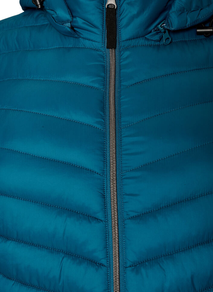 Leichte Jacke mit Taschen und abnehmbarer Kapuze, Petrol, Packshot image number 2