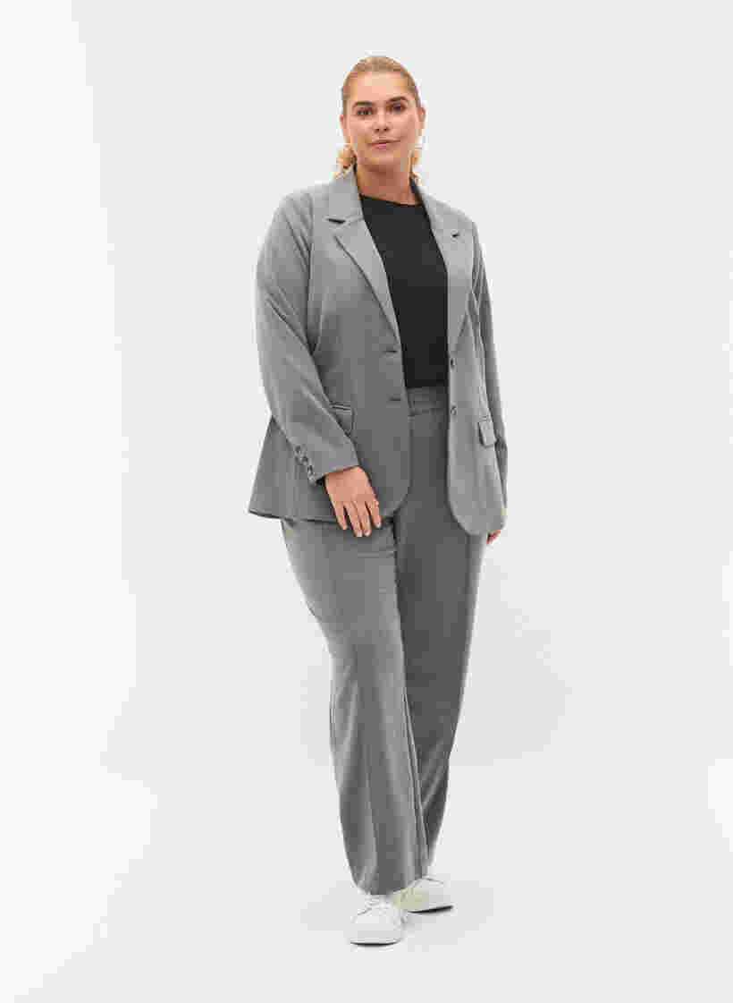 Schlichter Blazer mit Taschen, Medium Grey Melange, Model image number 2