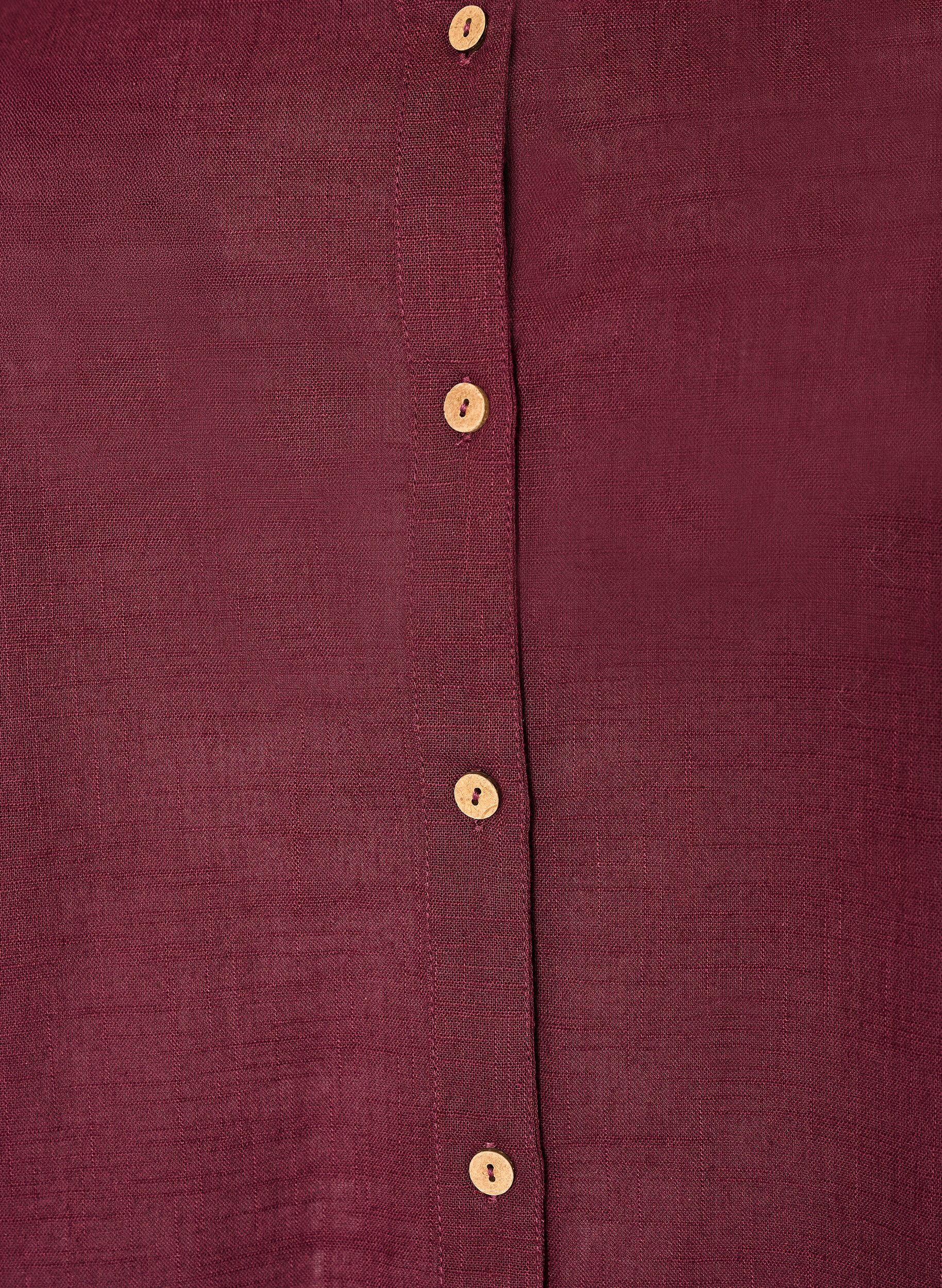 ZizziBaumwollbluse mit V-Ausschnitt, Rot, Packshot image number 2