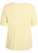 Kurz&auml;rmelige, gewebte Bluse mit Rundhals, Gelb, Packshot image number 1
