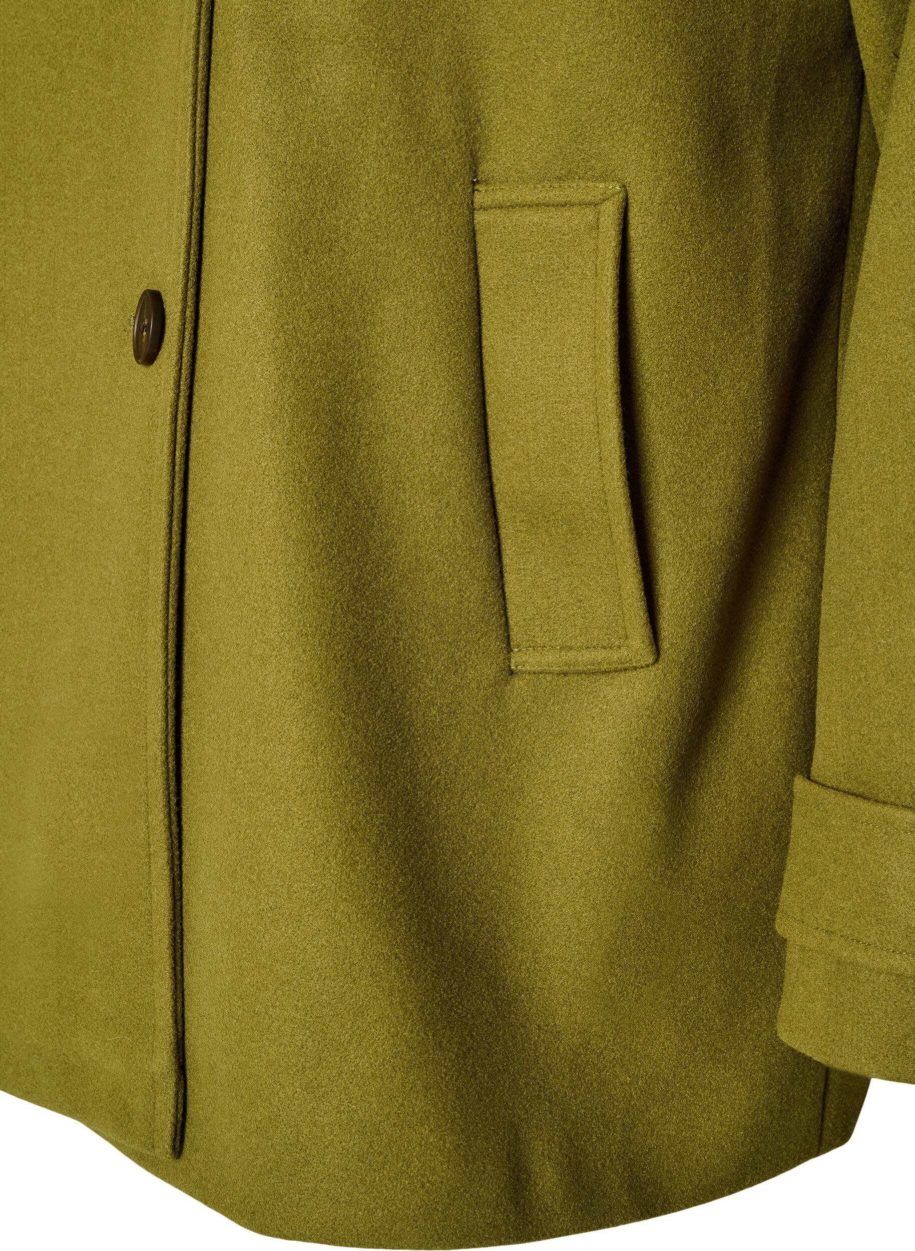 ZizziKurzmantel mit zweireihiger Knopfleiste, Gr&uuml;n, Packshot image number 3
