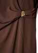 Jerseykleid mit Drapierung und dekorativer Schnalle, Braun, Packshot image number 3