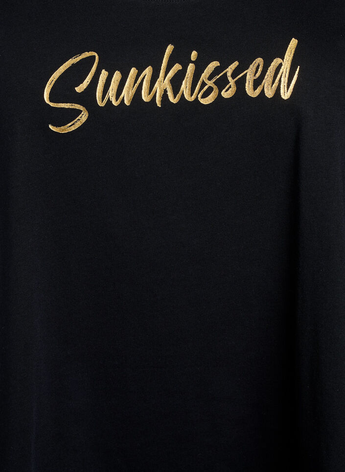 Top aus Baumwolle mit A-Linie, Schwarz, Packshot image number 2