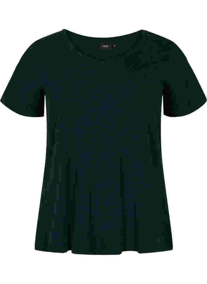 Einfarbiges basic T-Shirt aus Baumwolle, Scarab, Packshot image number 0