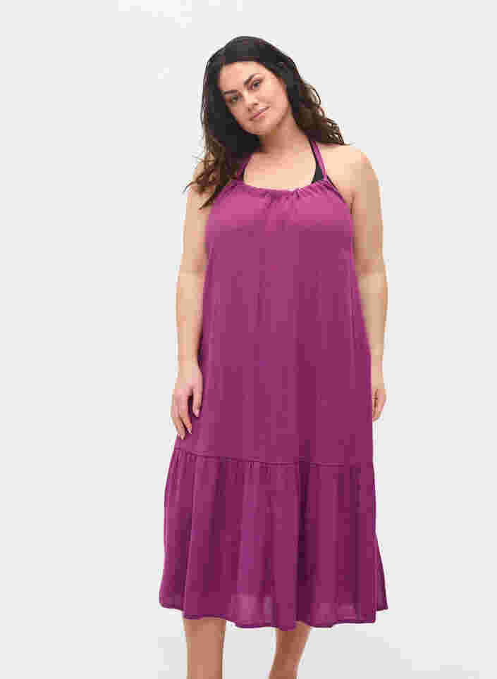 Langes Strandkleid aus Viskose, Dark Purple, Model
