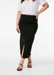  Midi-Jeansrock mit vorderem Schlitz, Schwarz, Model image number 2