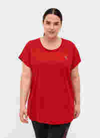 Einfarbiges Trainings-T-Shirt., Haute Red, Model