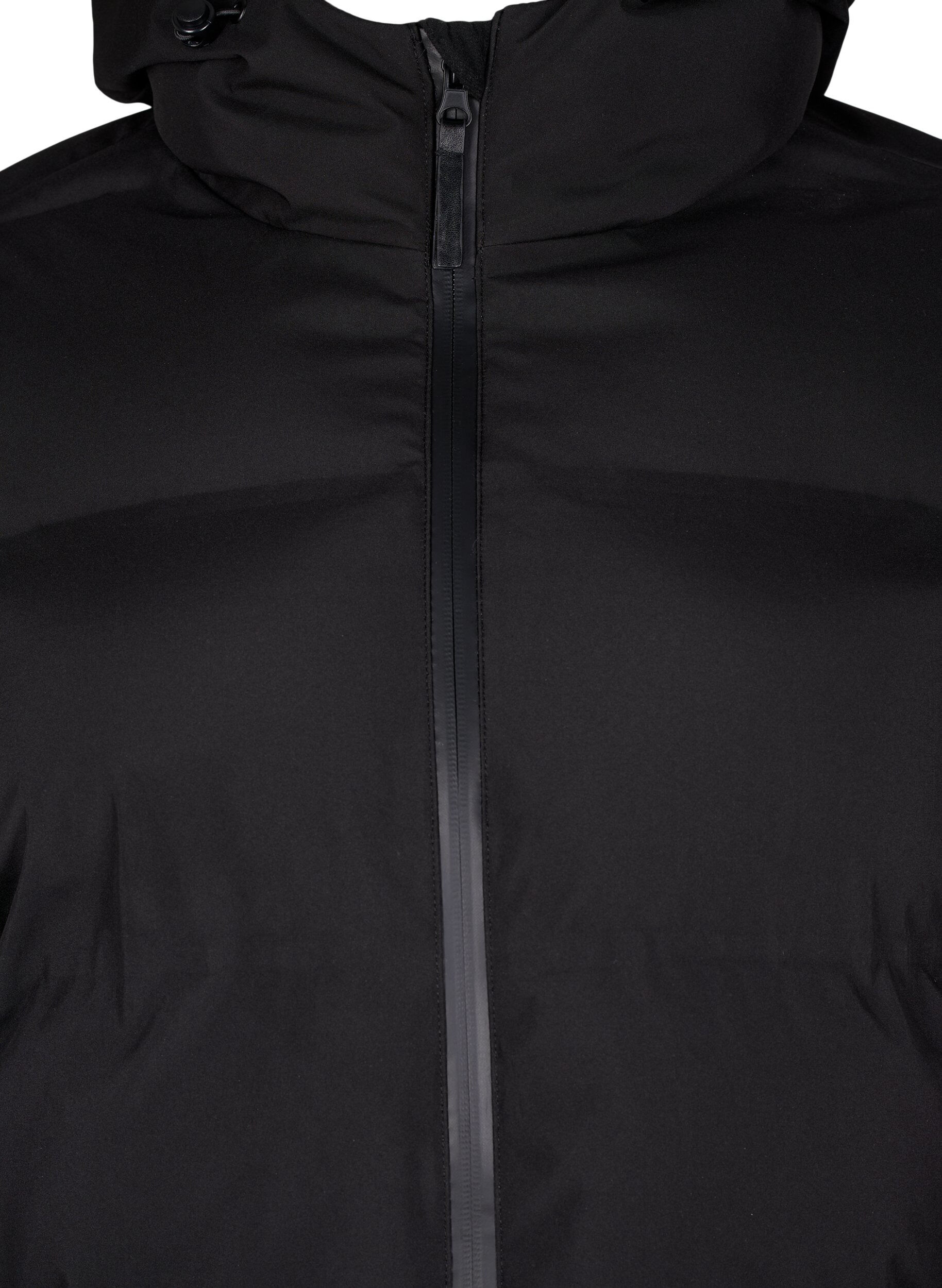ZizziLanger Winter-Steppmantel mit Kapuze, Schwarz, Packshot image number 2