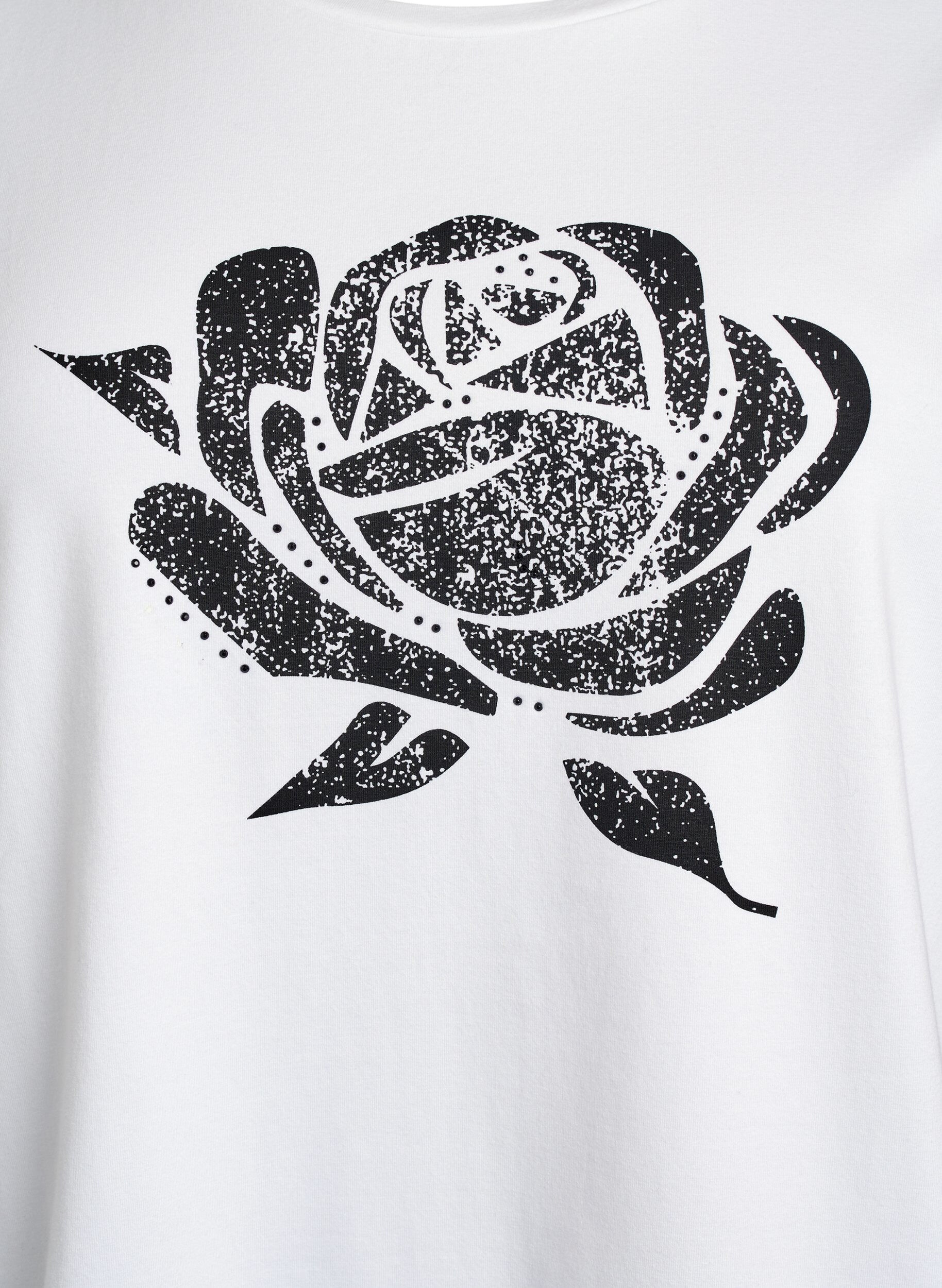 ZizziT-Shirt aus Bio-Baumwolle mit floralem Print, B. White w. Rose, Packshot image number 2