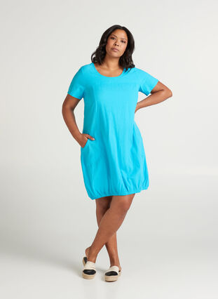 Kleid mit Taschen, River Blue, Model image number 2