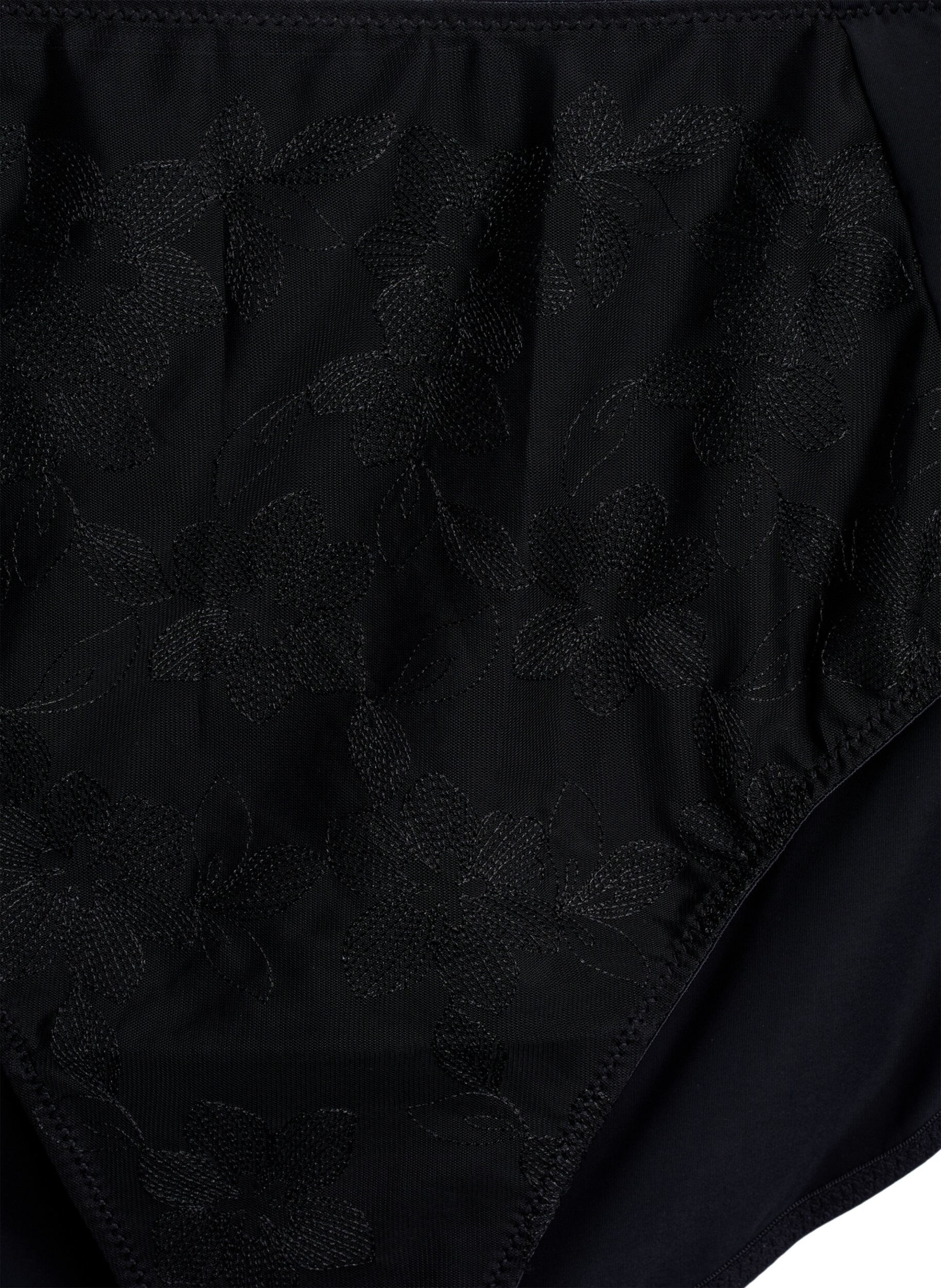 ZizziMicrofaser-Slip mit Mesh und Stickerei, Schwarz, Packshot image number 2