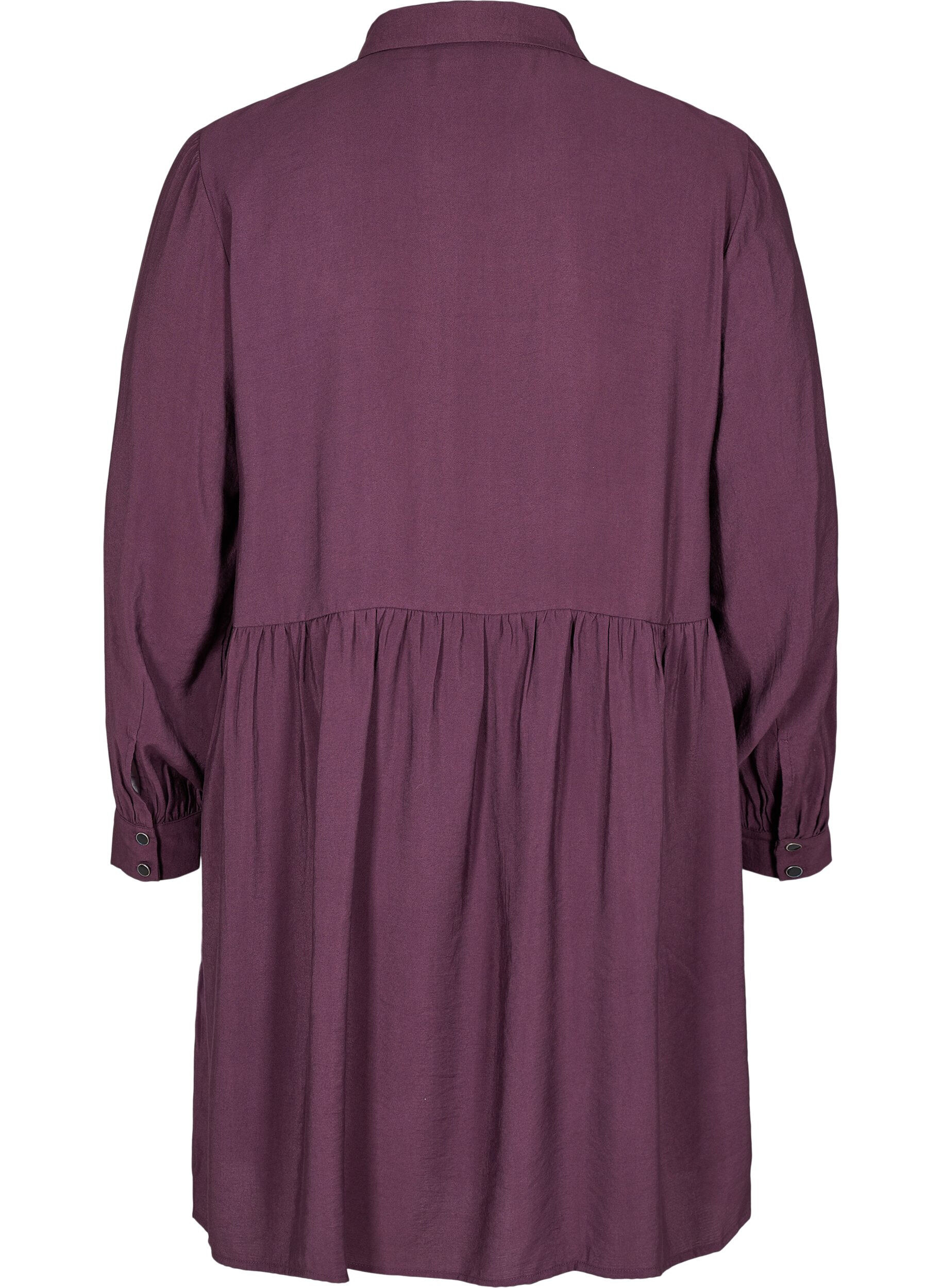 ZizziEinfarbiges Hemdkleid mit A-Linie, Plum Perfect, Packshot image number 1