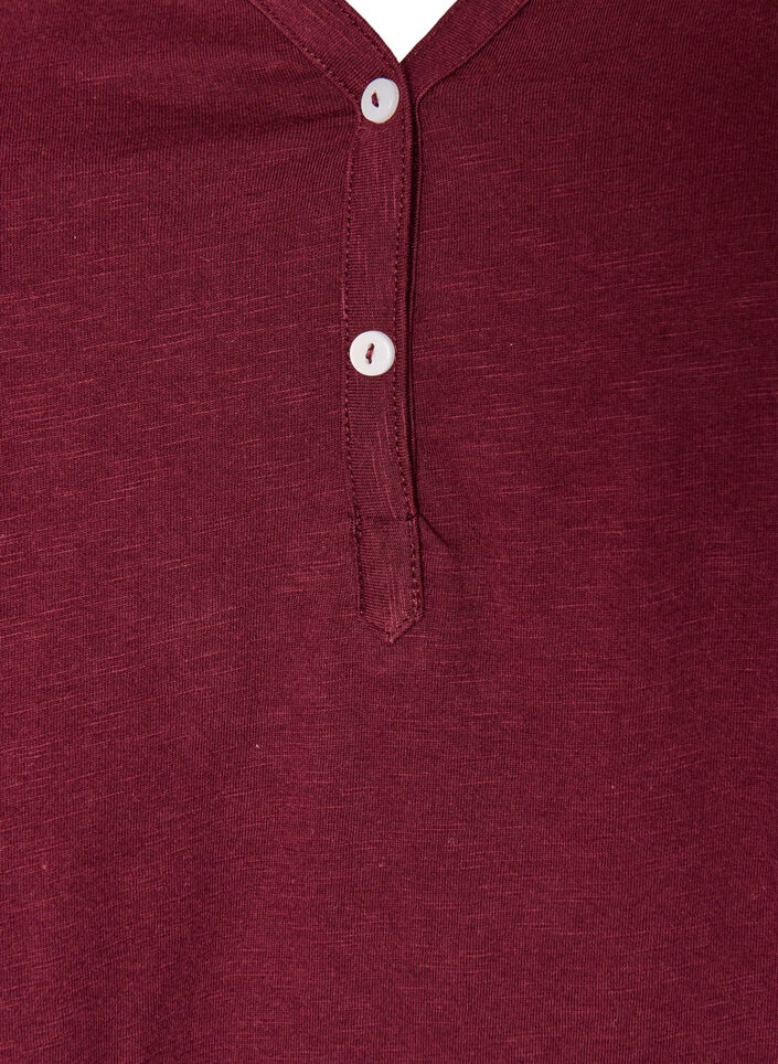 Langarmshirt mit V-Ausschnitt und Kn&ouml;pfen, Rot, Packshot image number 2