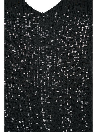 Ärmelloses Paillettenkleid mit V-Ausschnitt, Black, Packshot image number 2