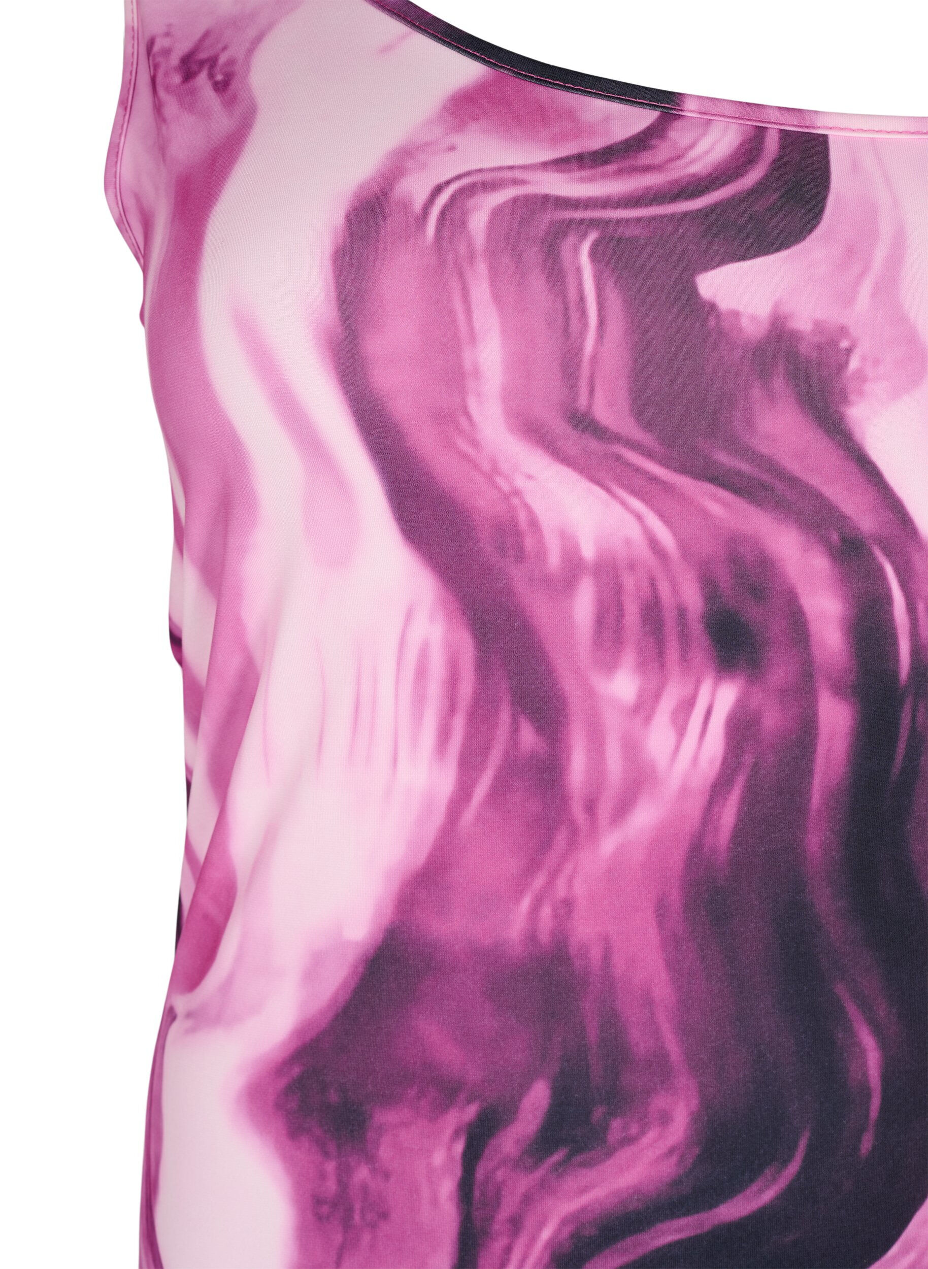 ZizziEng anliegendes One-Shoulder Kleid mit Print, Raspberry Rose AOP, Packshot image number 2