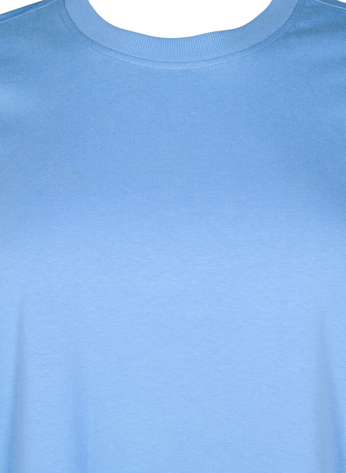 Basic T-Shirt aus Baumwolle mit Rundhalsausschnitt, Blau, Packshot image number 2