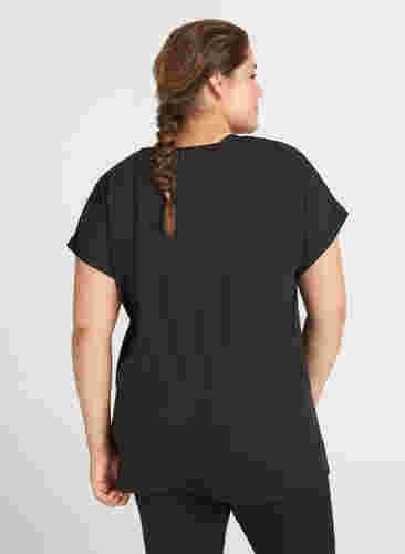 Einfarbiges Trainings-T-Shirt, Black, Model image number 2
