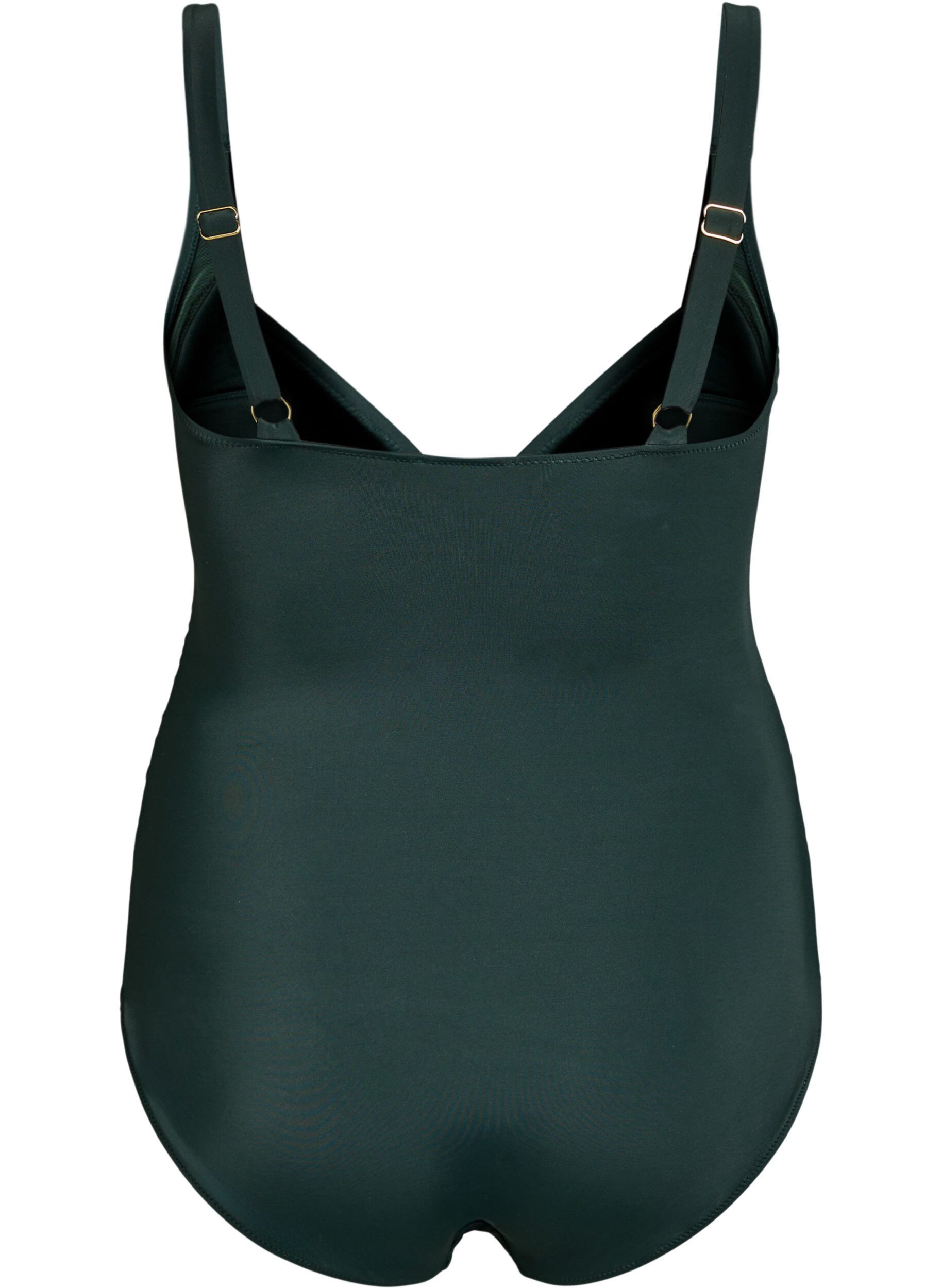 ZizziBadeanzug mit Ringdetail und Drapierung, Gr&uuml;n, Packshot image number 1