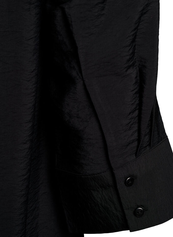 Kleid mit Kragen und Brusttasche, Schwarz, Packshot image number 3