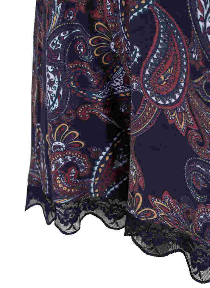 Kurze Schlafanzughose aus Viskose mit Spitzendetails, PAISLEY PRINT, Packshot image number 3