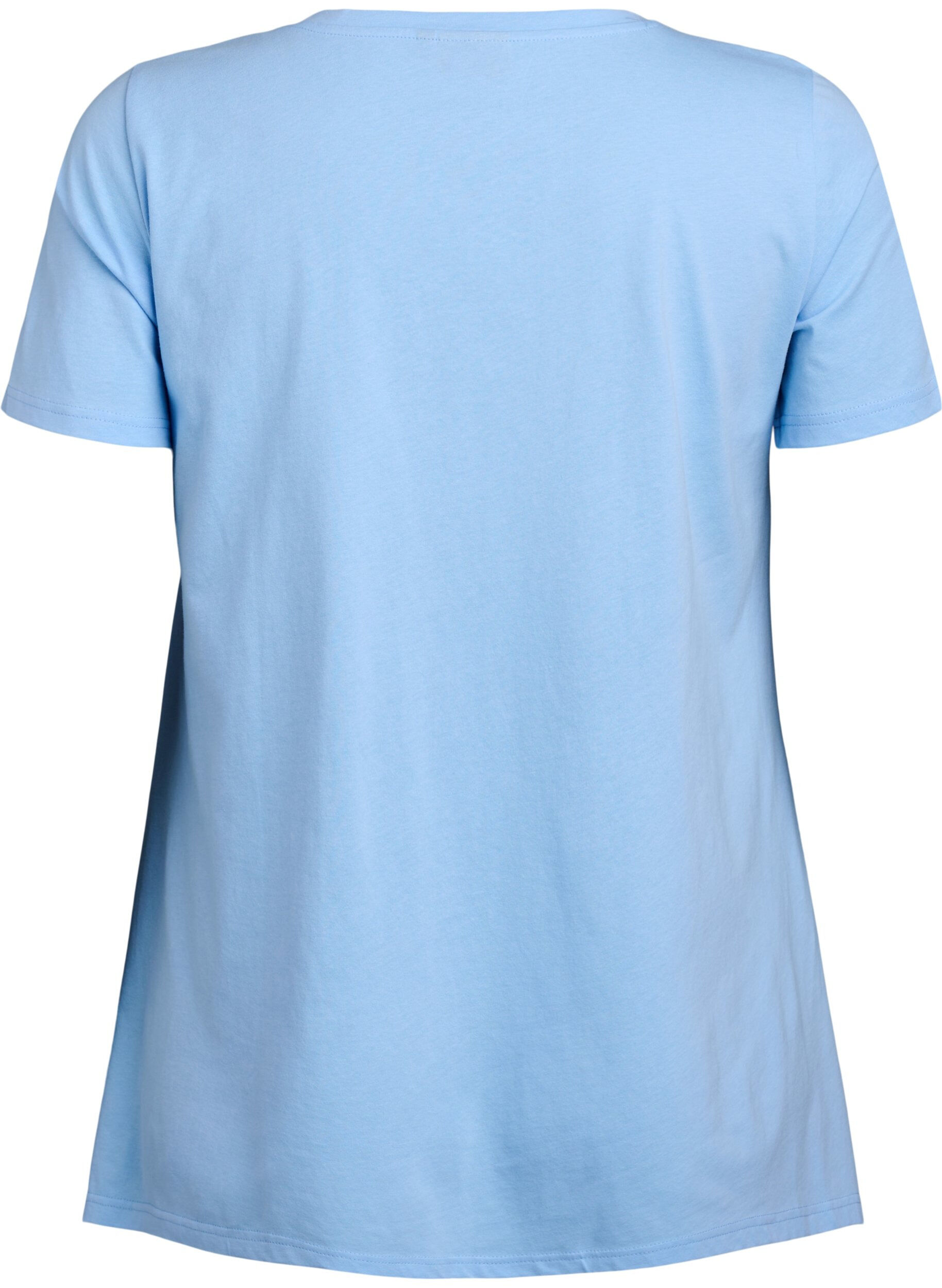 ZizziT-Shirt mit Rundhalsausschnitt und A-Linie, Blau, Packshot image number 1