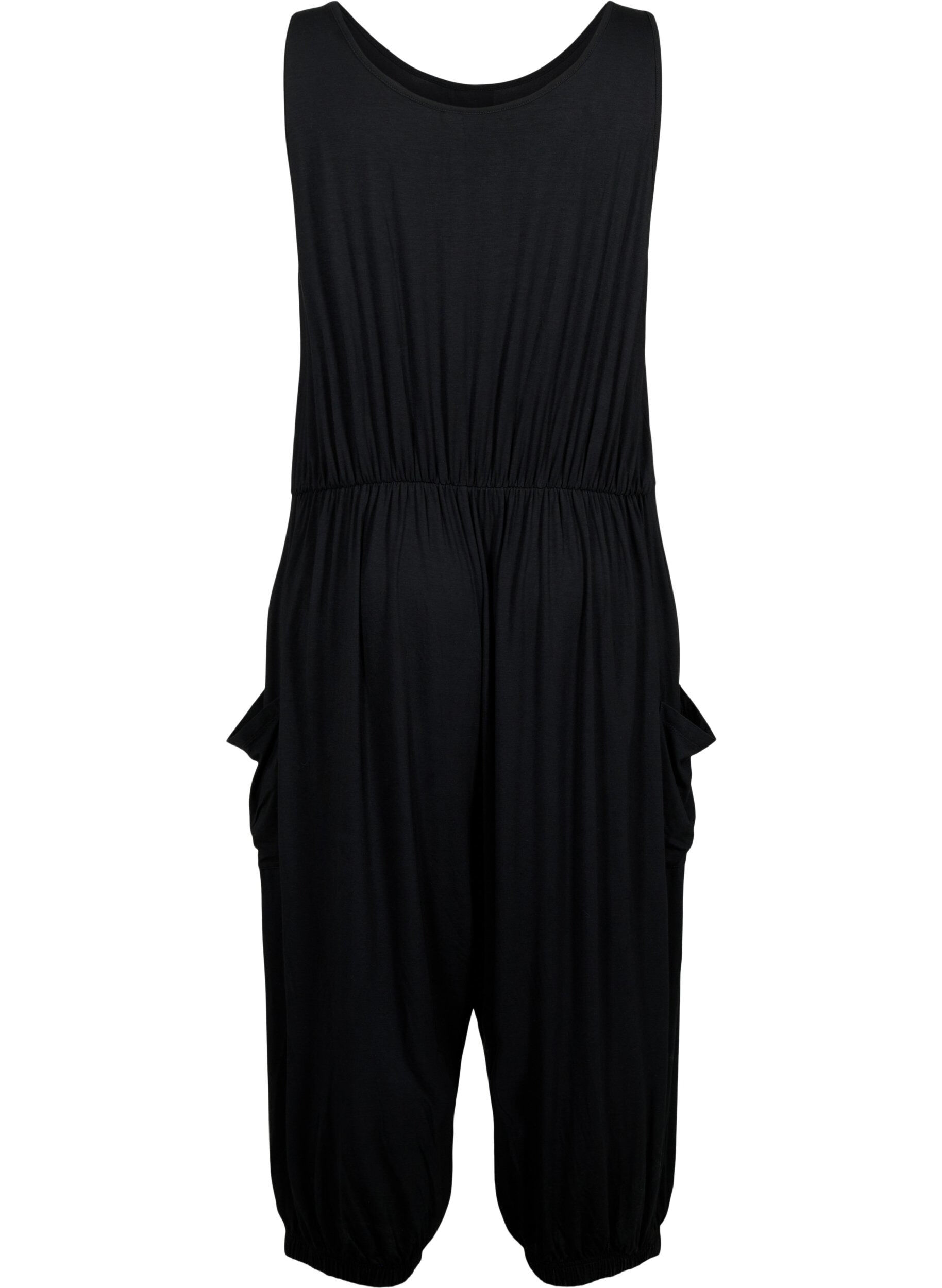 Zizzi&Auml;rmelloser Jumpsuit mit Taschen, Black, Packshot image number 1