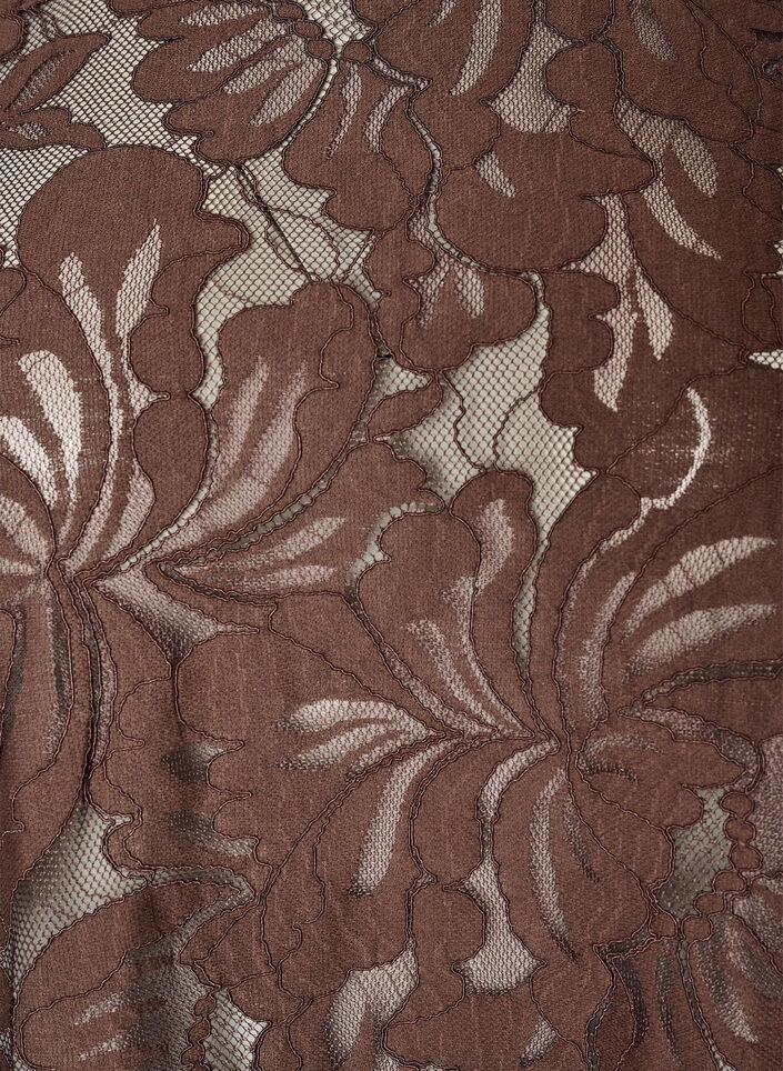 Bluse aus Spitze mit kurzen &Auml;rmeln, Braun, Packshot image number 2