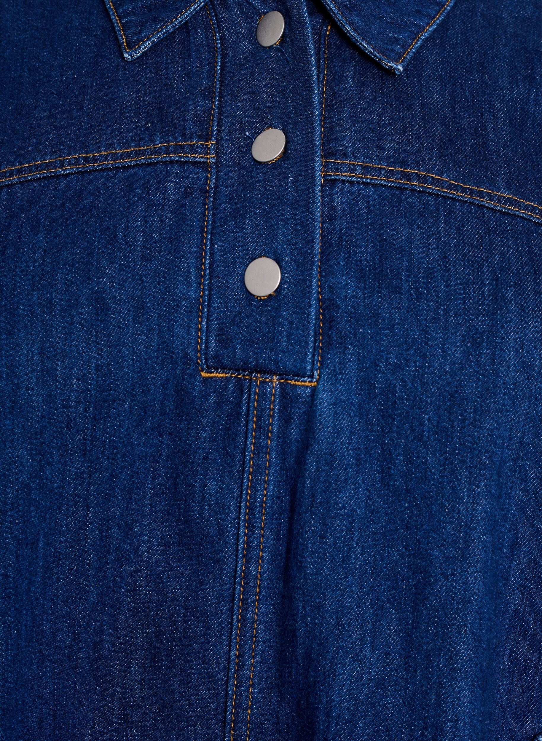 ZizziKurzes Jeanskleid mit Kragen und Knopfleiste, Blau, Packshot image number 2