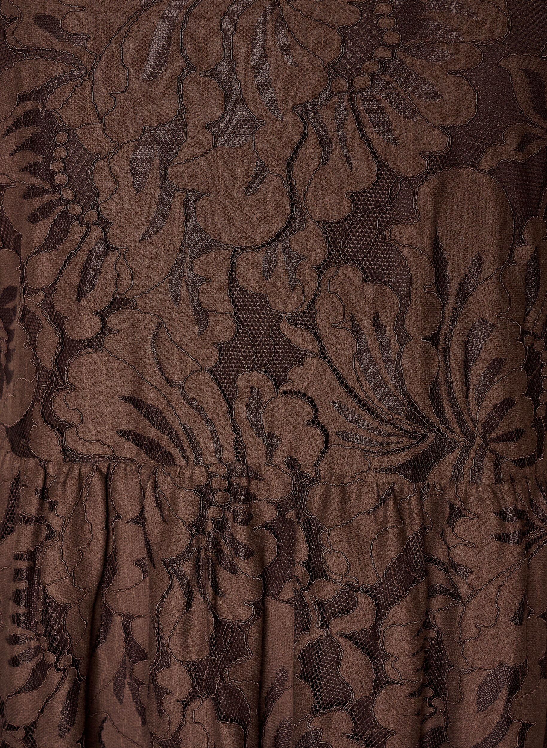 ZizziMidikleid aus gebl&uuml;mtem Jacquard, Braun, Packshot image number 2