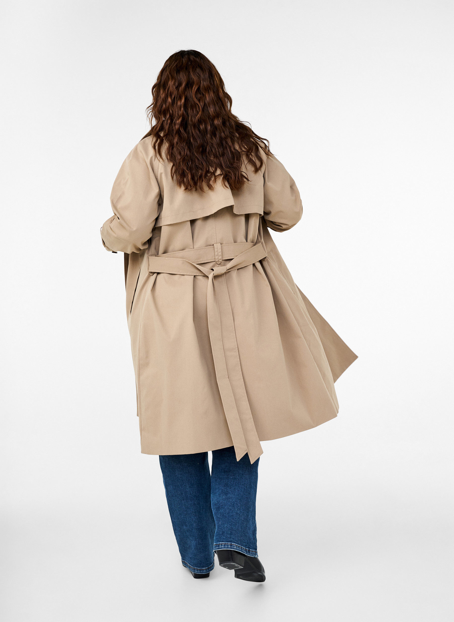 ZizziKlassischer langer Trenchcoat mit G&uuml;rtel, Chinchilla, Model image number 1