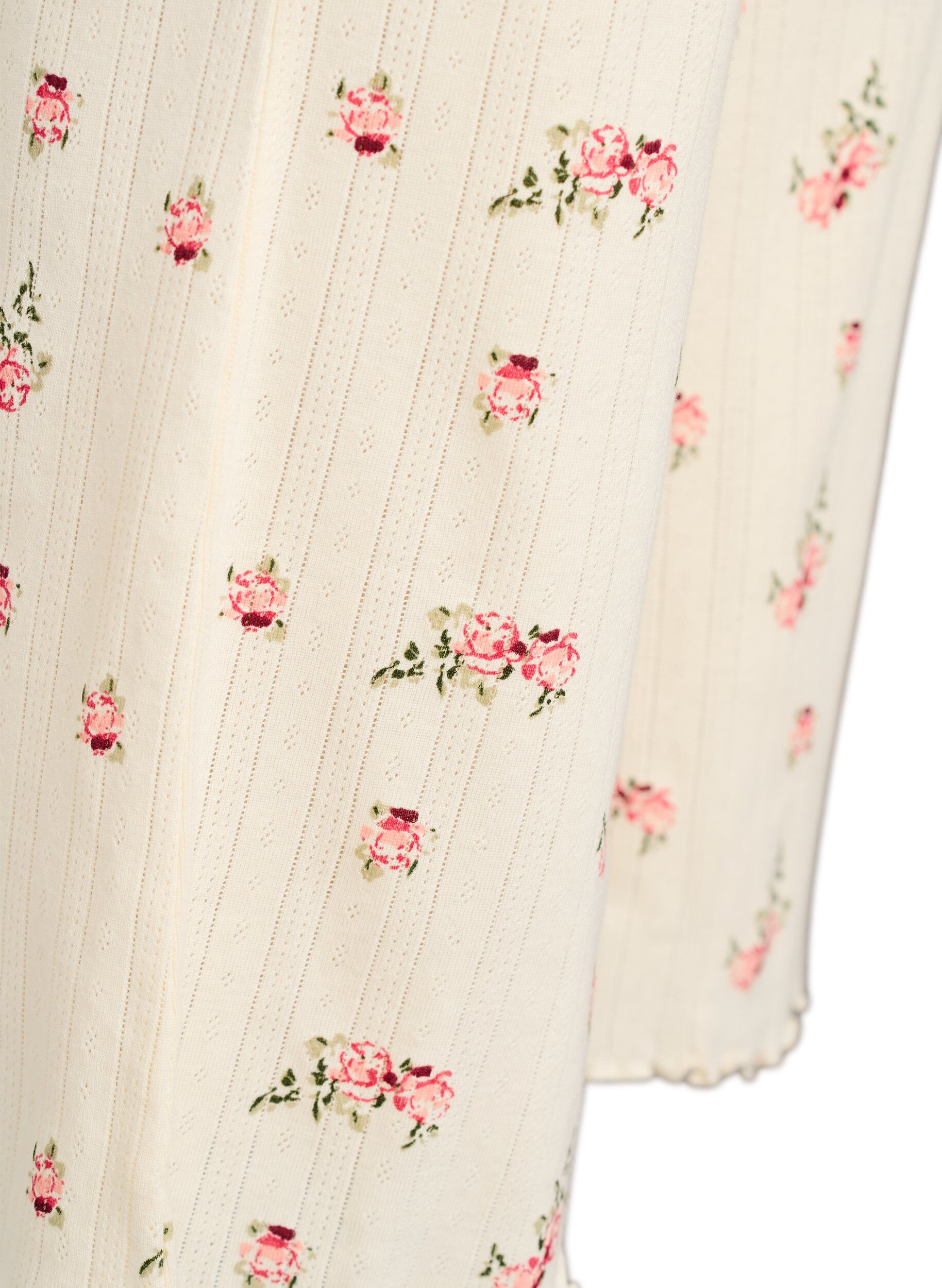 ZizziBio-Baumwoll-Pyjamahose mit strukturierter Oberfl&auml;che, Vanille, Packshot image number 2