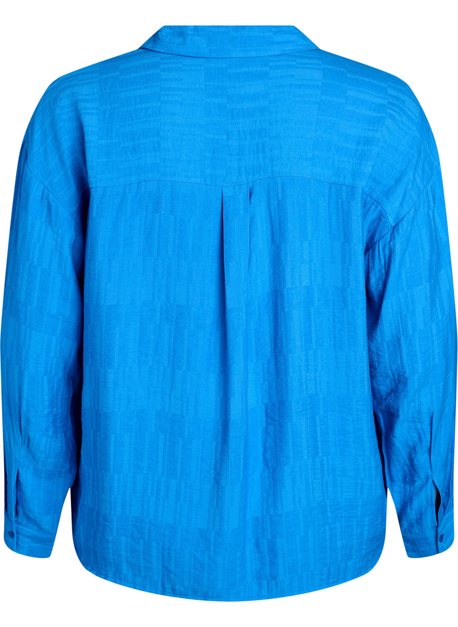 ZizziLockere Bluse mit Struktur und V-Ausschnitt, Blau, Packshot image number 1