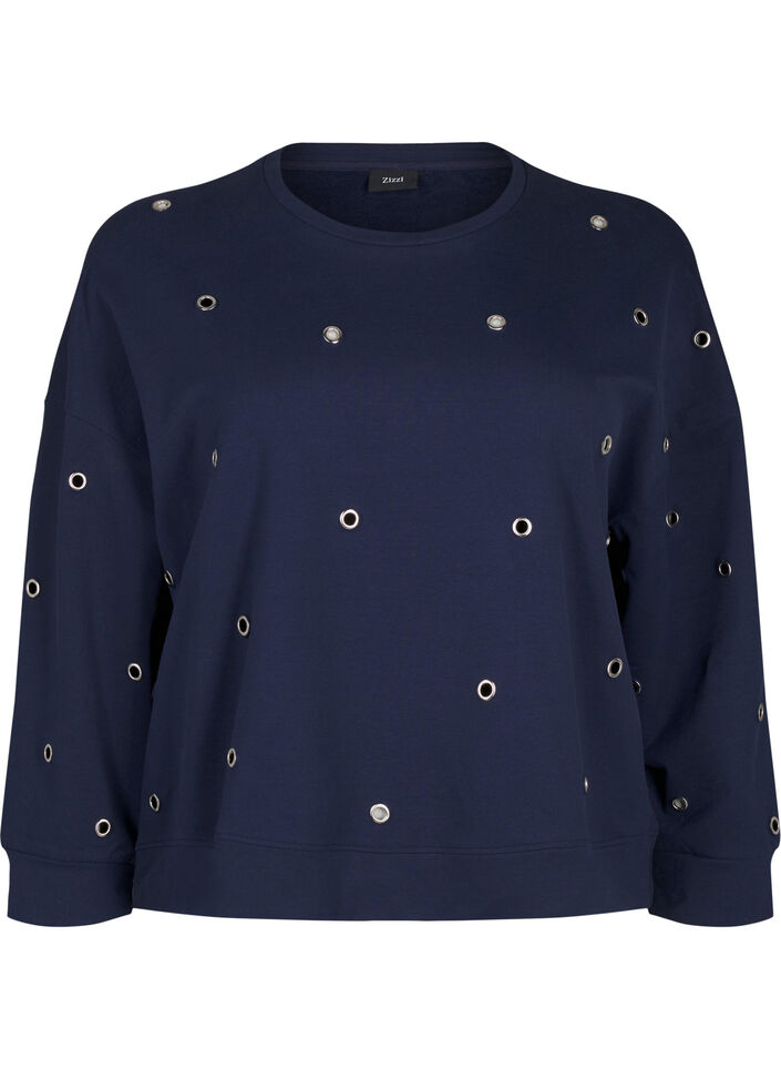 Sweatshirt mit Ösen, Blau, Packshot image number 0