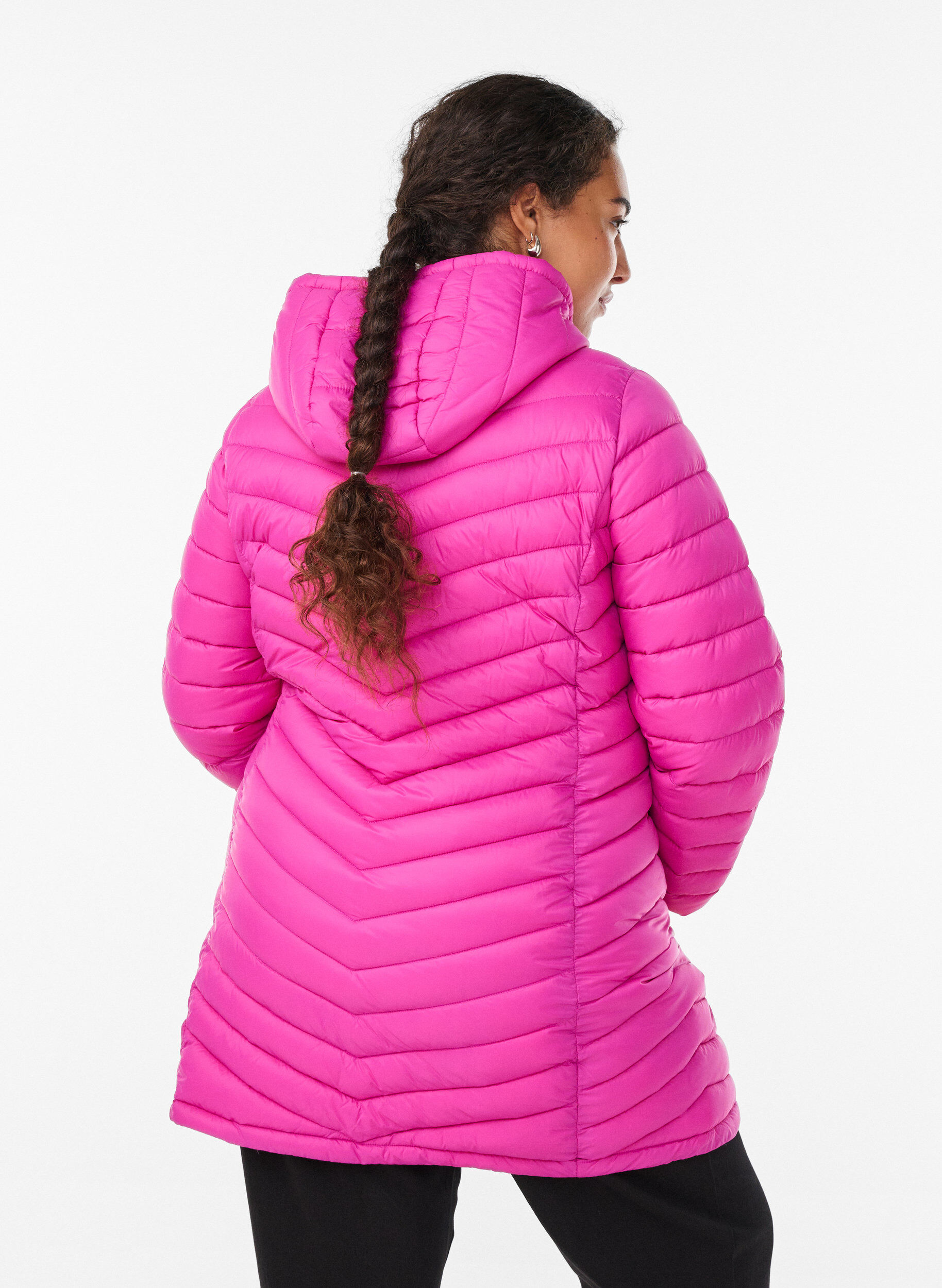 ZizziLeichte Jacke mit Taschen und abnehmbarer Kapuze, Rot, Model image number 2