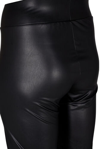Glänzende, eng anliegende Shorts mit hoher Taille, Black, Packshot image number 3