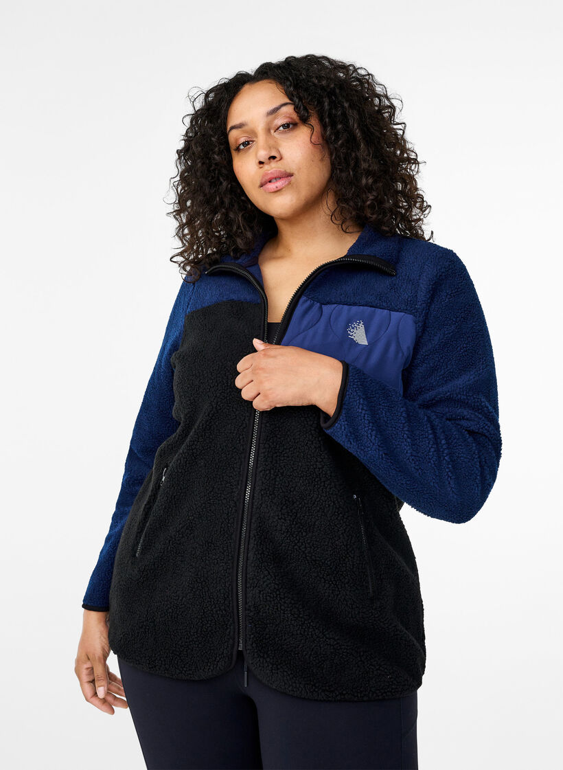 Teddyjacke mit Farbblock, Night Sky comb., Model image number 0