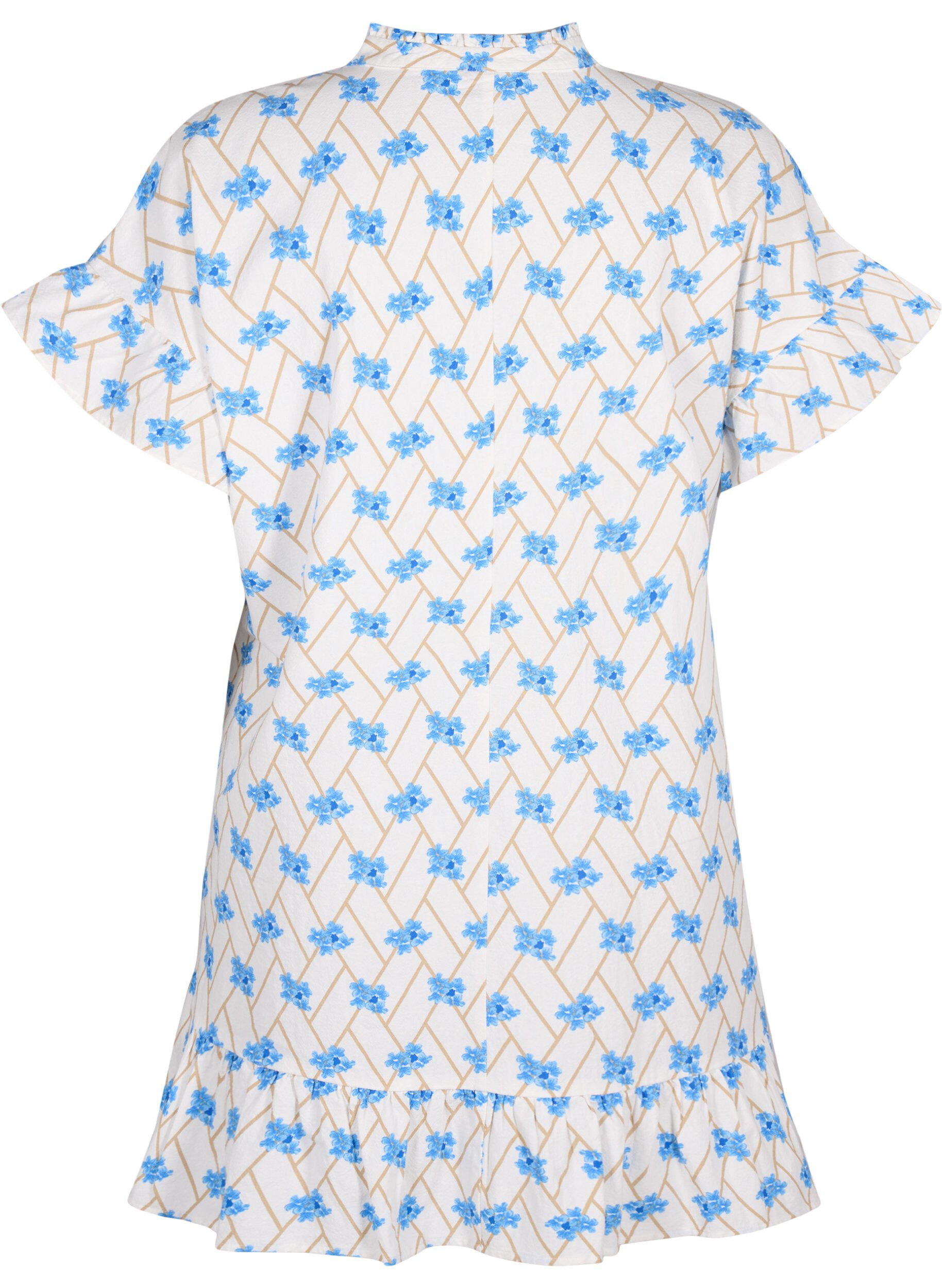 ZizziGebl&uuml;mte Tunika aus Baumwolle, Snow White Flower, Packshot image number 1