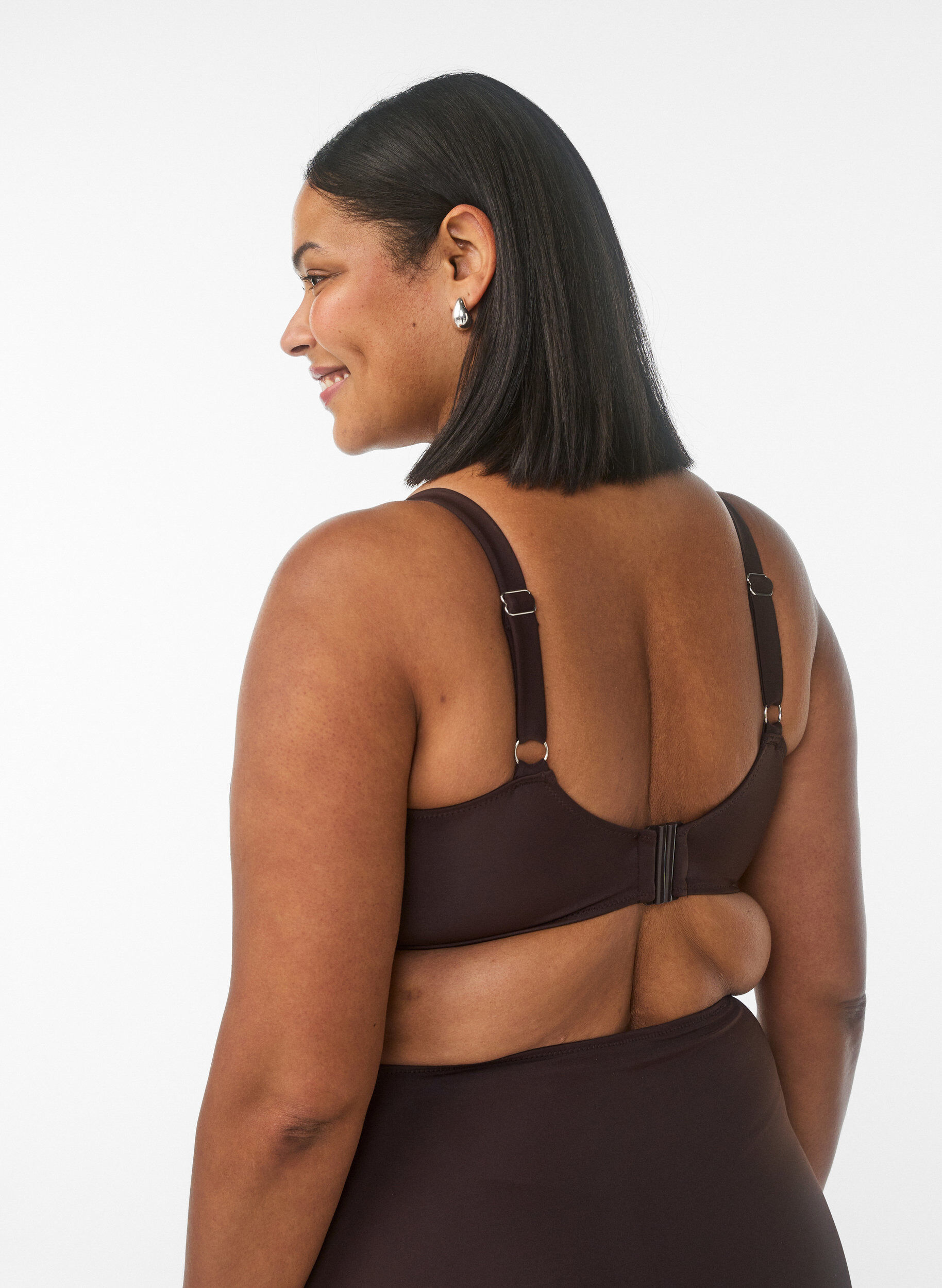 ZizziBikini-BH mit B&uuml;gel und Drapierung, Braun, Model image number 2