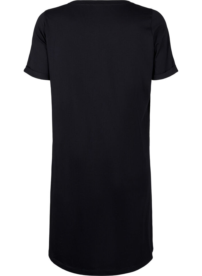 T-Shirt-Kleid aus Baumwolle, Black, Packshot image number 1