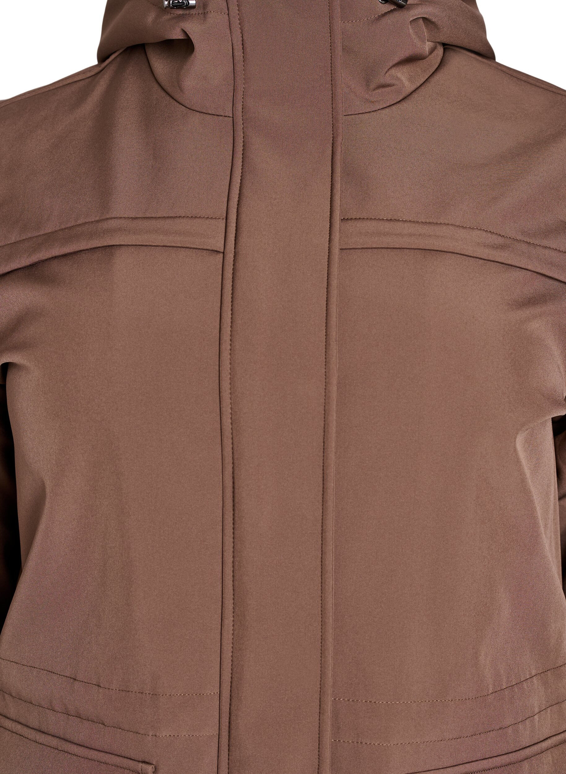 ZizziWasserabweisende Softshell-Jacke mit Steppfutter, Braun, Packshot image number 2