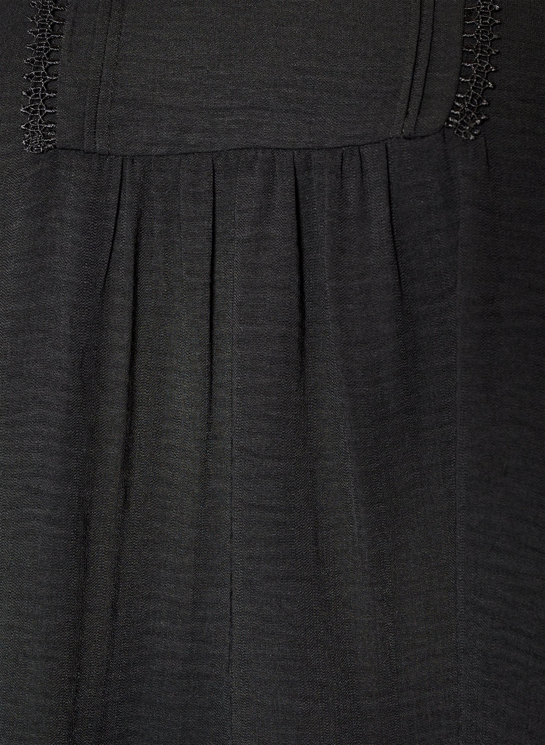 ZizziBluse mit V-Ausschnitt und H&auml;kelband, Schwarz, Packshot image number 2