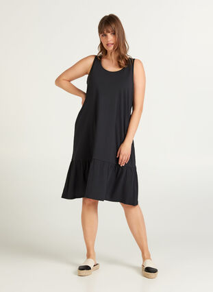 Kleid mit femininem Ausschnitt, Black, Model image number 2