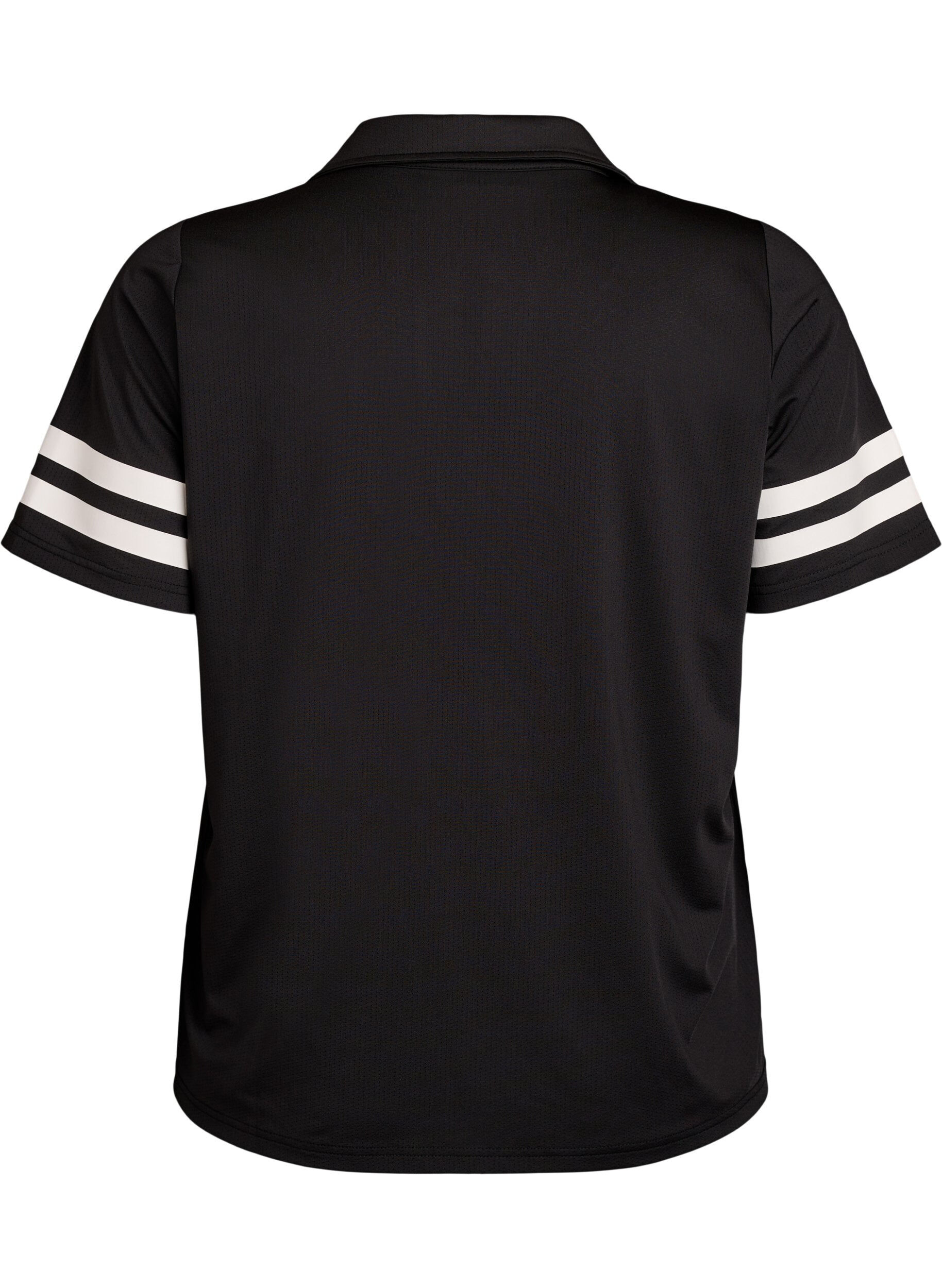 ZizziSportliches Poloshirt mit Streifen-Details, Schwarz, Packshot image number 1