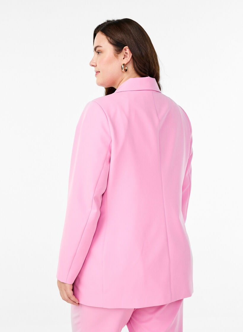 Klassischer Blazer mit Knopfverschluss, Pink, Model image number 2